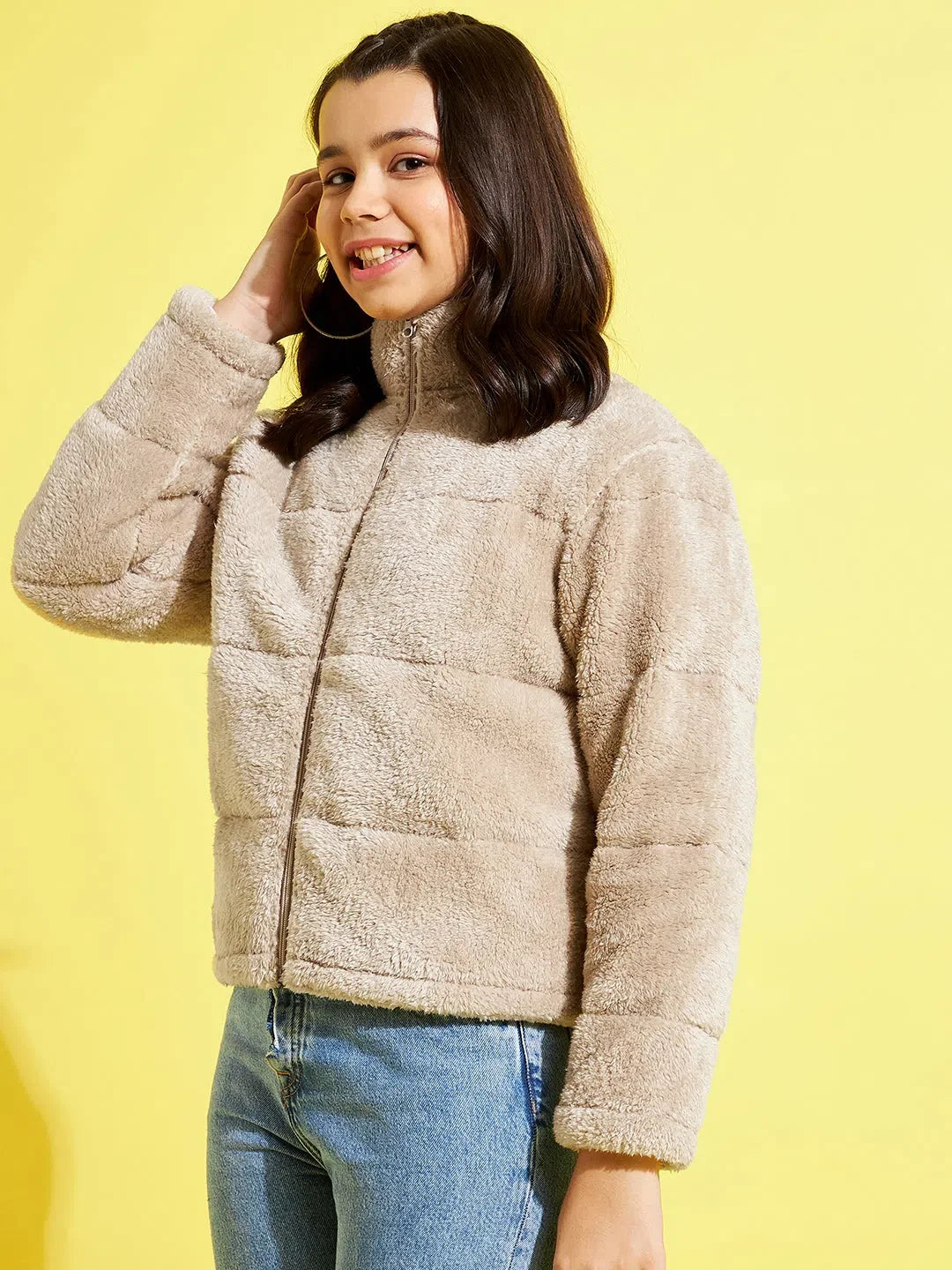 Girls Mouse Grey Quilted Jacket - Warm Kids Clothing Here