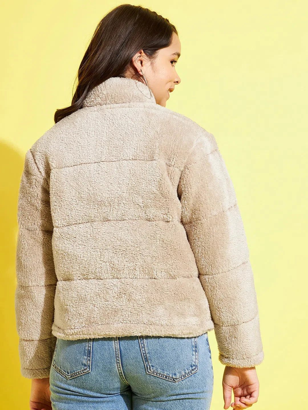 Girls Mouse Grey Quilted Jacket - Warm Kids Clothing Here