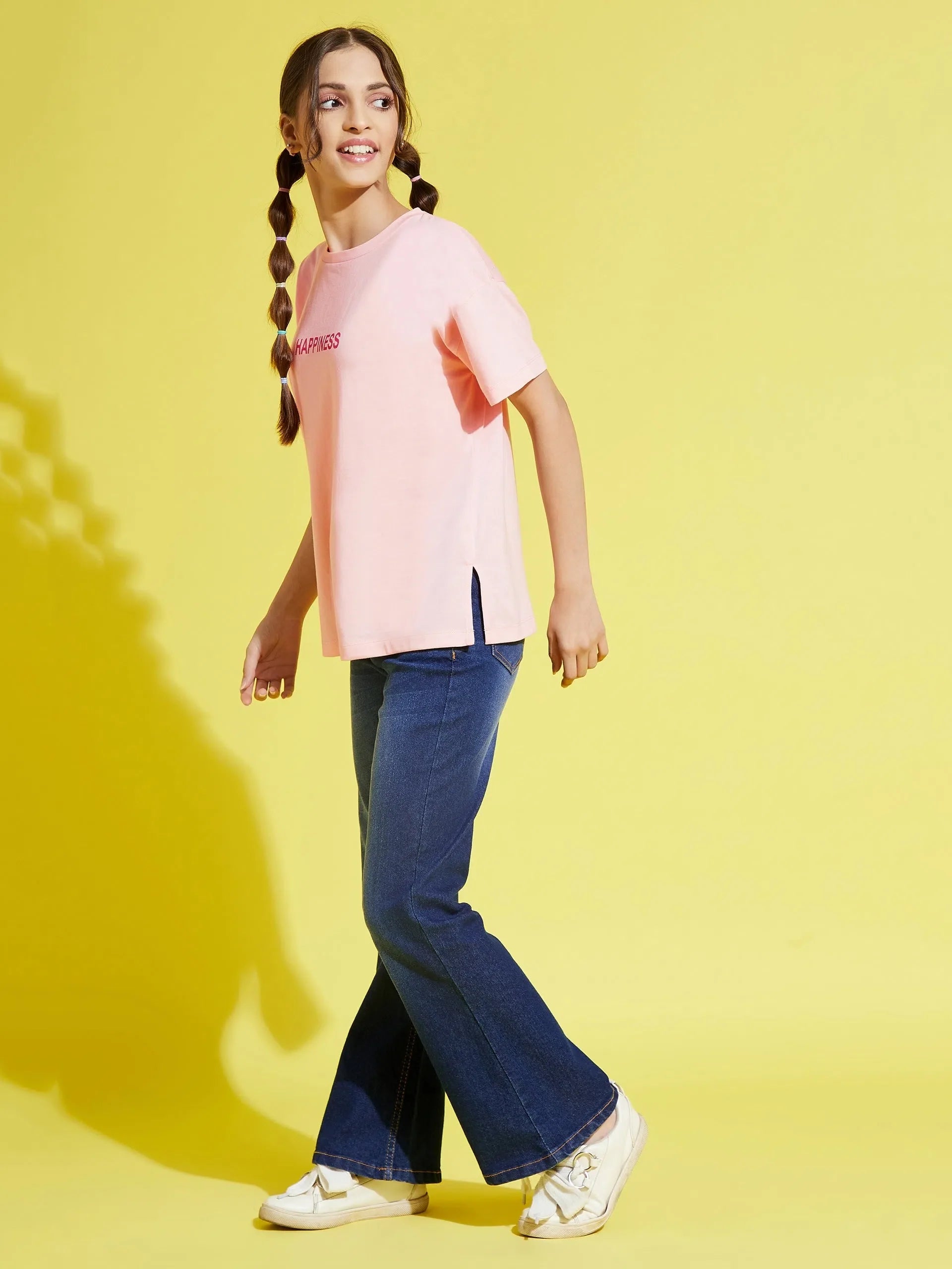 Girls Navy Bell Bottom Jeans - Trendy Kids Clothing
