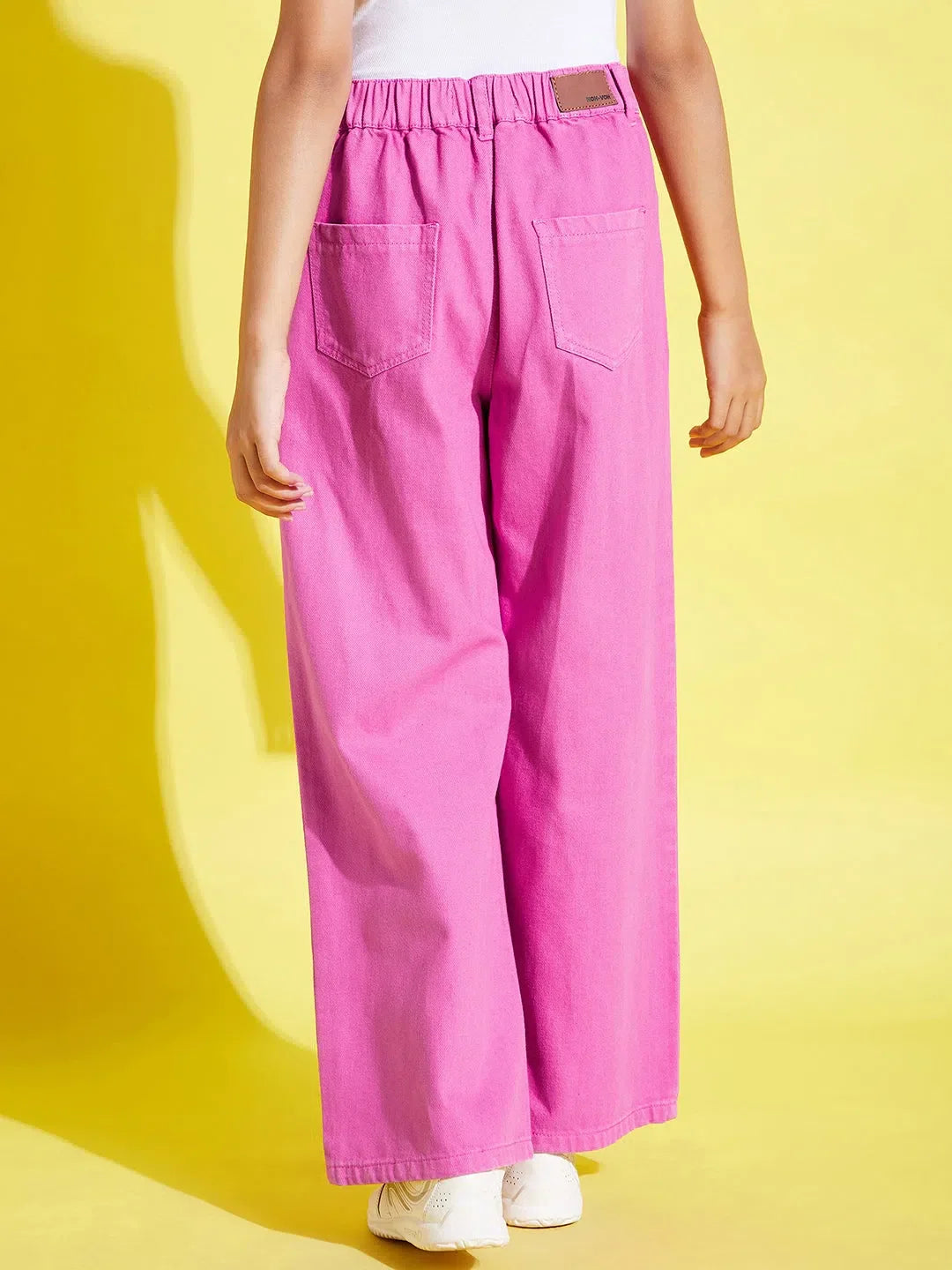 Girls Pink Denim Jeans | Straight Fit Kids Clothing