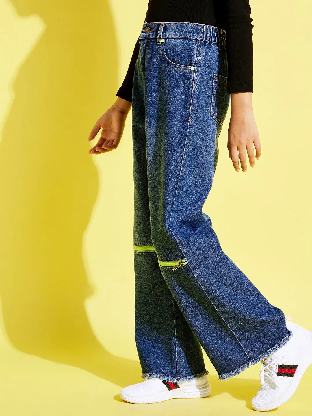 Girls Blue Jeans: Front Zipper, Straight Leg | Kids Clothing