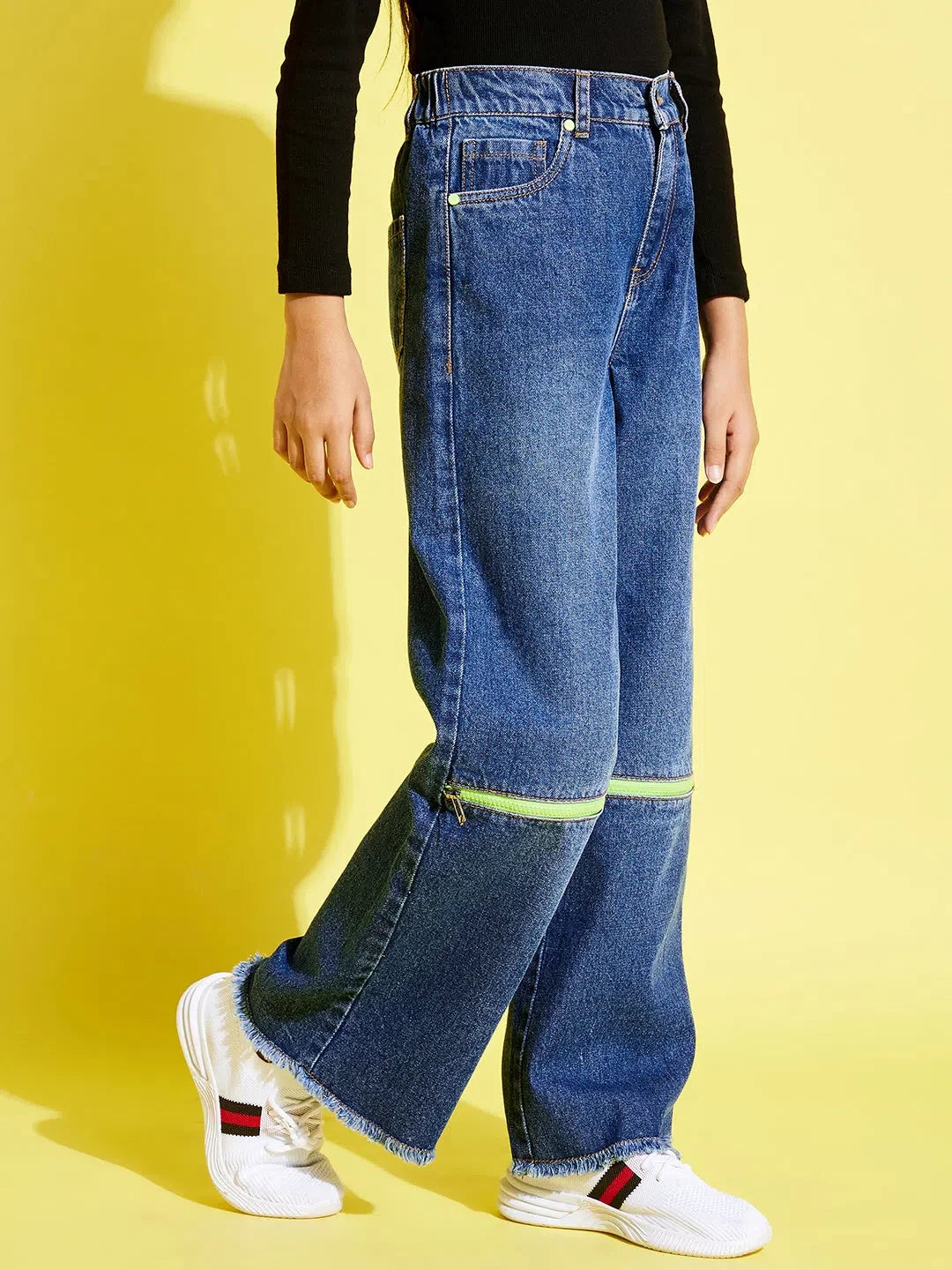 Girls Blue Jeans: Front Zipper, Straight Leg | Kids Clothing