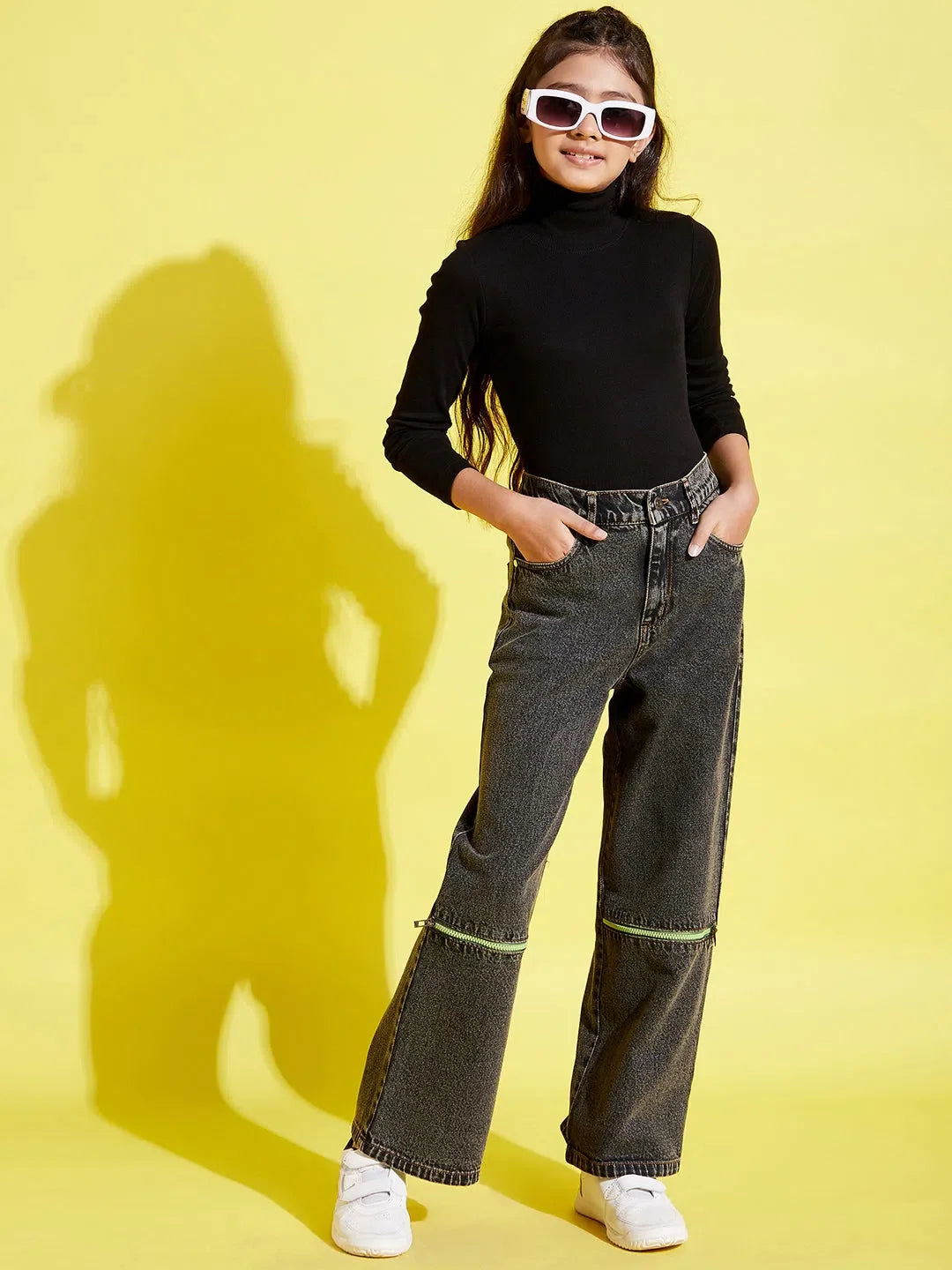 Girls Black Acid Wash Jeans - Kids Clothing & Girls Jeans