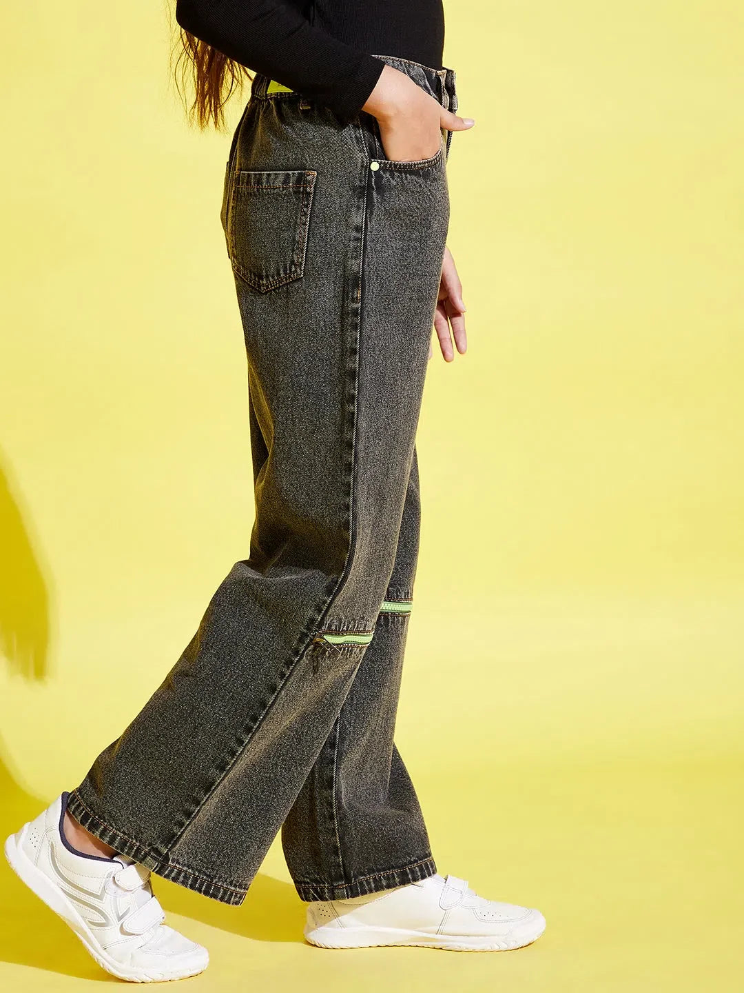 Girls Black Acid Wash Jeans - Kids Clothing & Girls Jeans