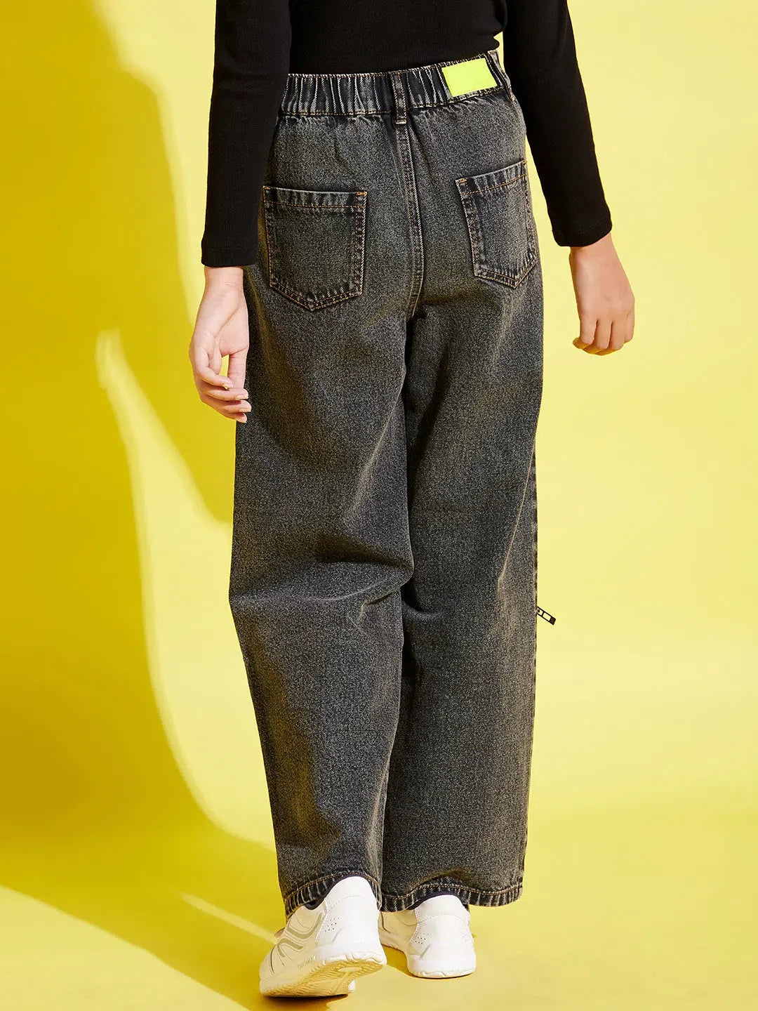 Girls Black Acid Wash Jeans - Kids Clothing & Girls Jeans