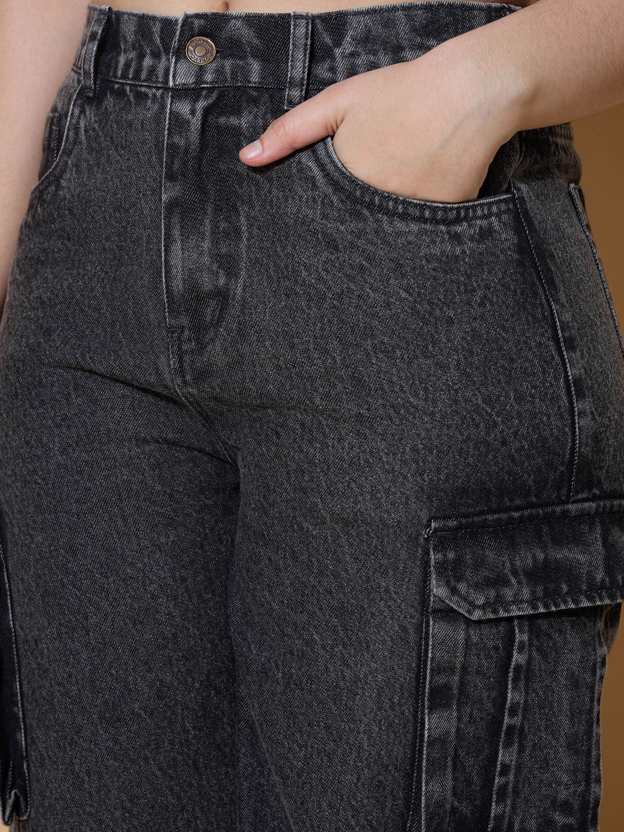 Girls Black Wash Hem Pin Tuck Straight Jeans-NVJEAN0729