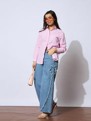 Girls Ice Blue Front Distrace Straight Jeans-NVJEAN0734