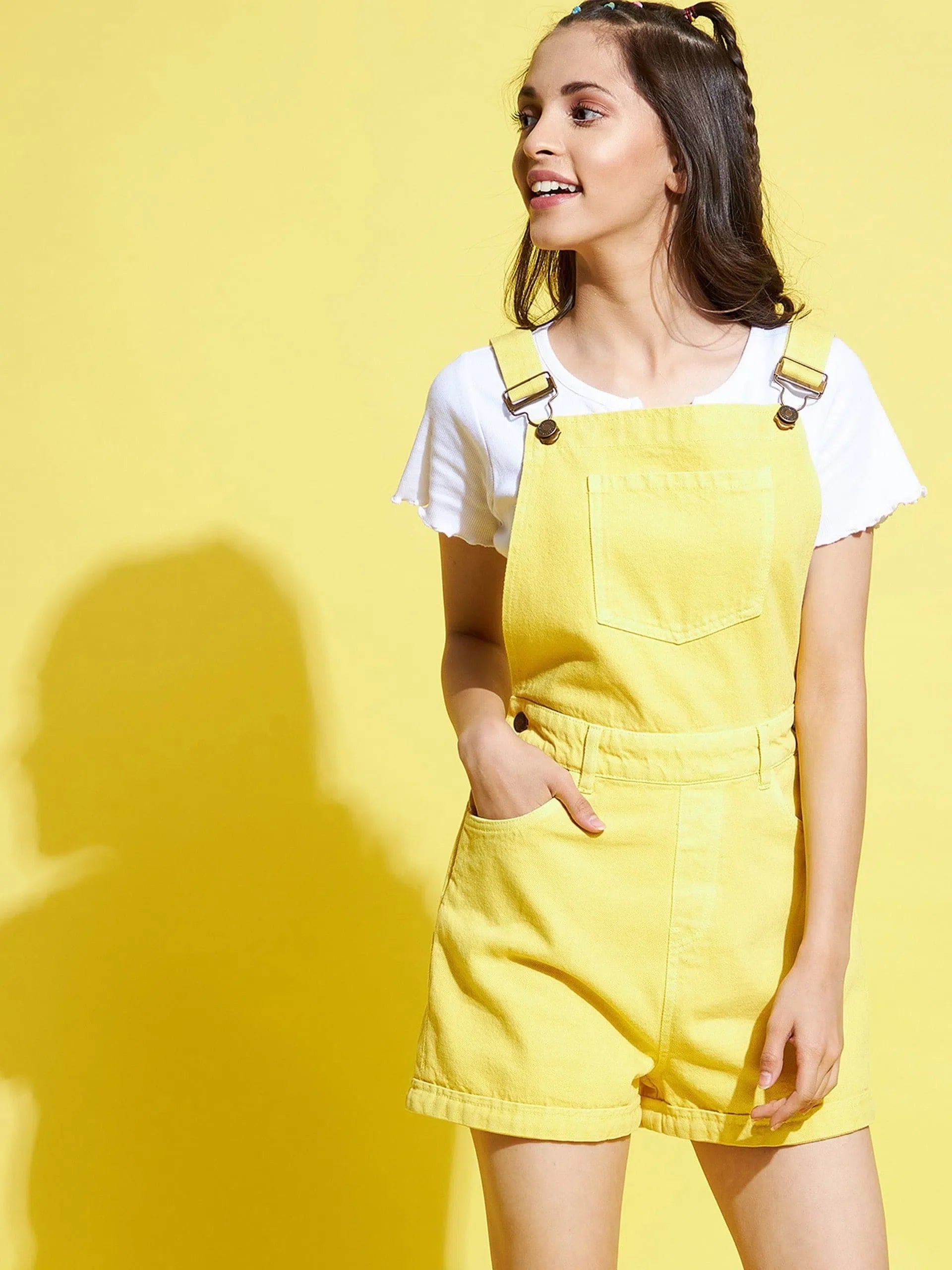 Girls Yellow Denim Playsuit - Cute & Comfy Kids Clothing