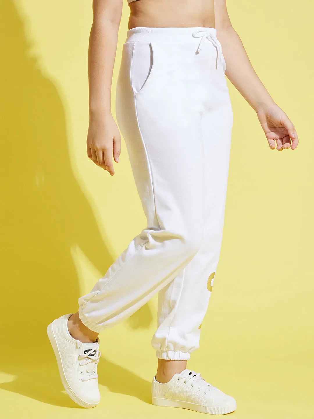 White Fleece Joggers | Girls Gym Clothes and Activewear Sets