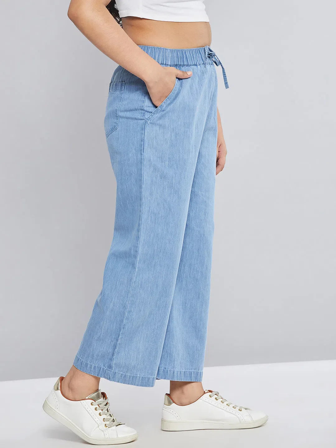 Girls Blue Tencel Pants - Kids Clothing & Girls Joggers