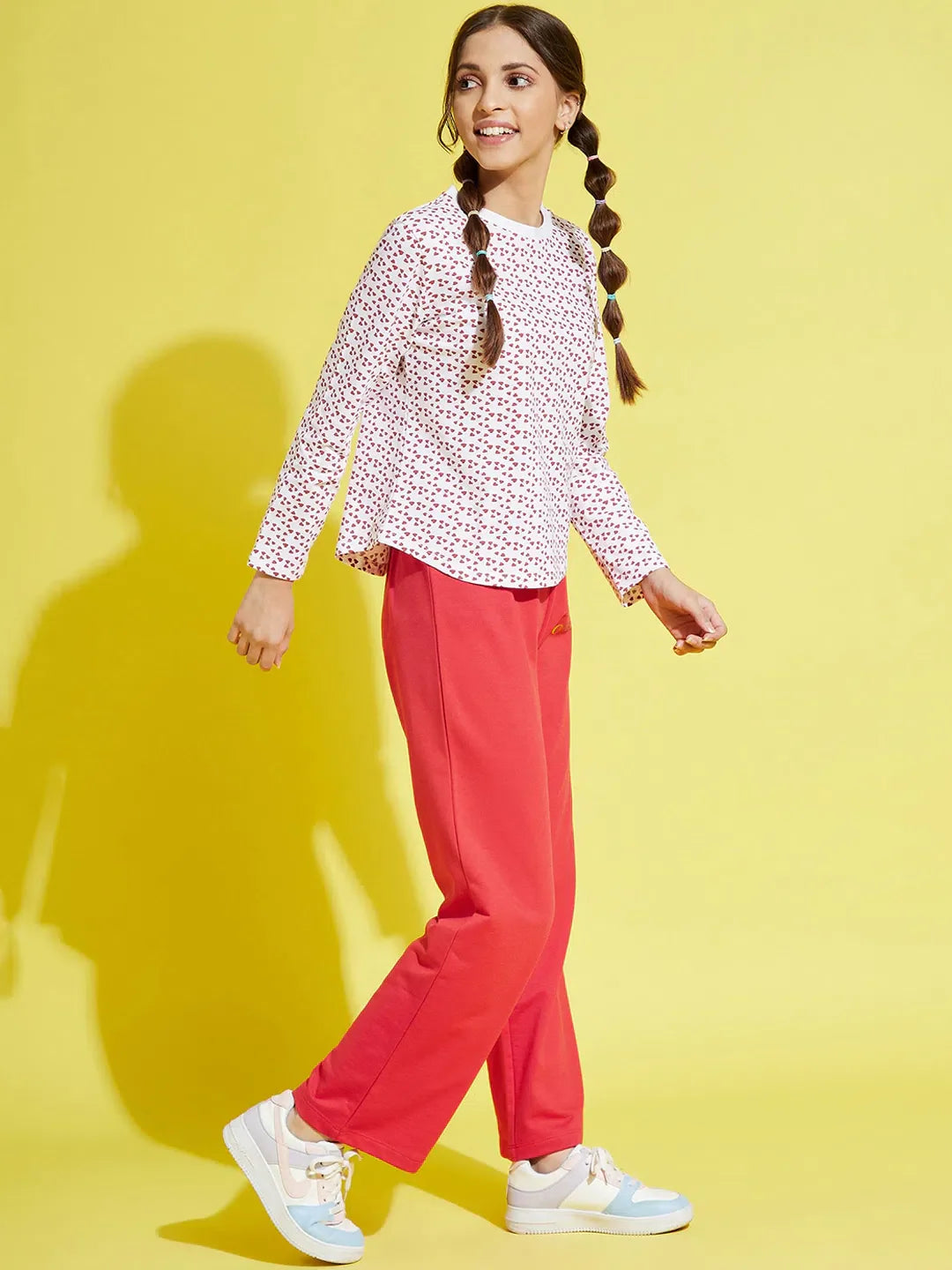 Girls Red Love-Is-Love Terry Pants - Cute Kids Clothing