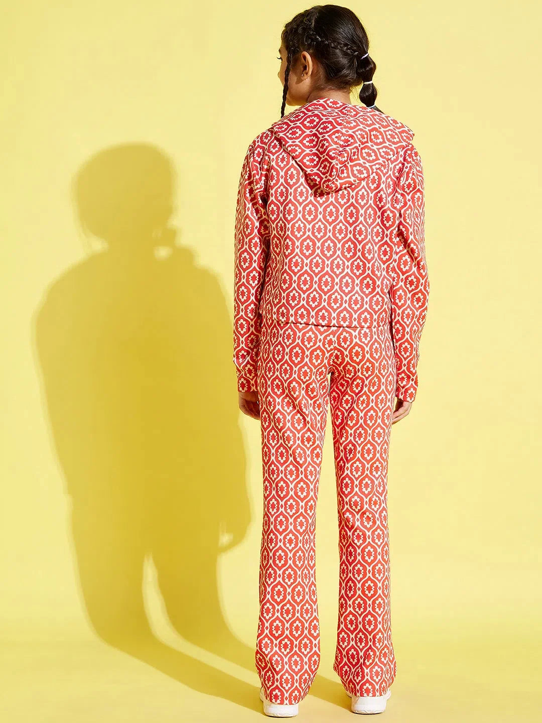 Girls Orange Geo Crop Top & Pants Set | Kids Clothing