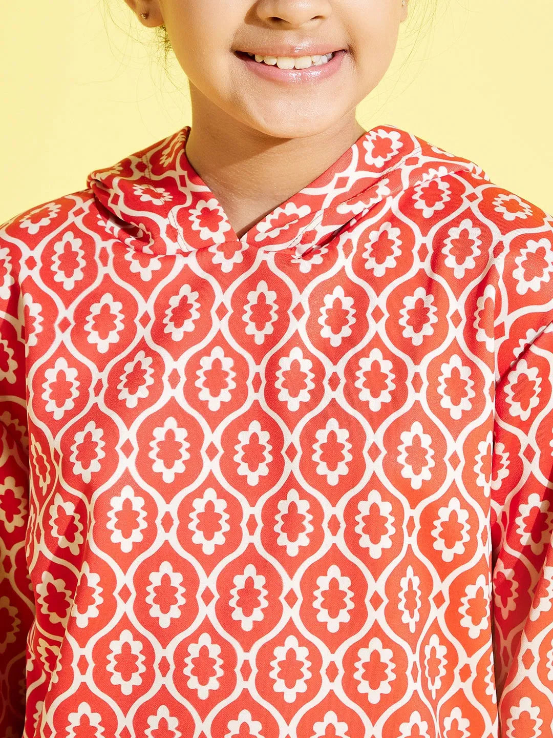 Girls Orange Geo Crop Top & Pants Set | Kids Clothing