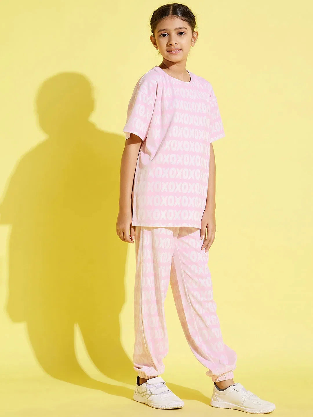 Girls Pink XOXO Knit Top & Joggers Set | Kids Clothing