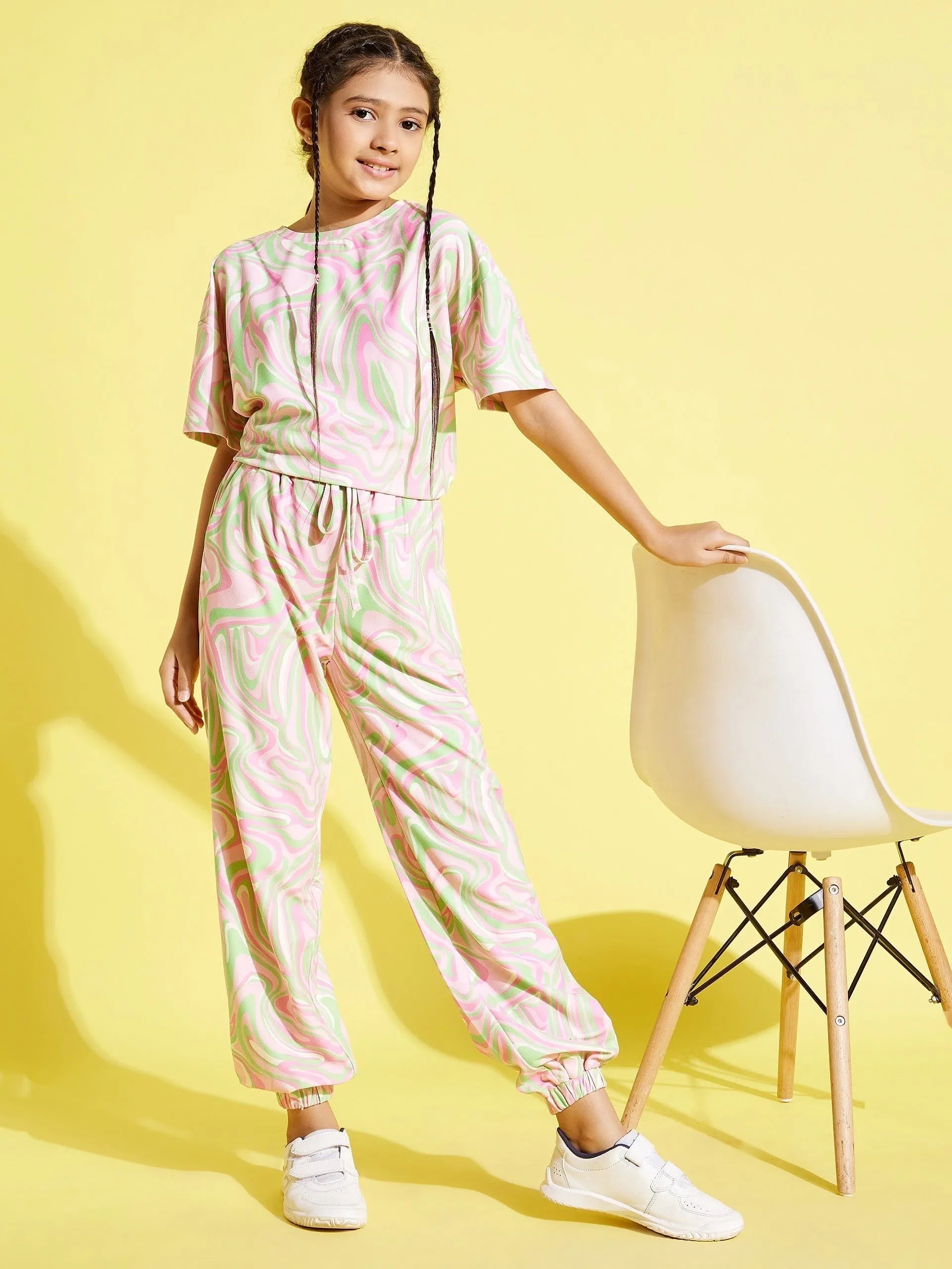 Girls Pink Knit Top & Joggers - Kids Clothing, Girls Joggers