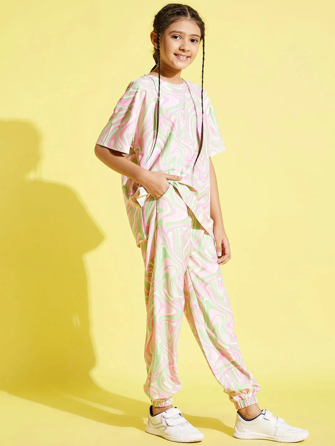 Girls Pink Knit Top & Joggers - Kids Clothing, Girls Joggers