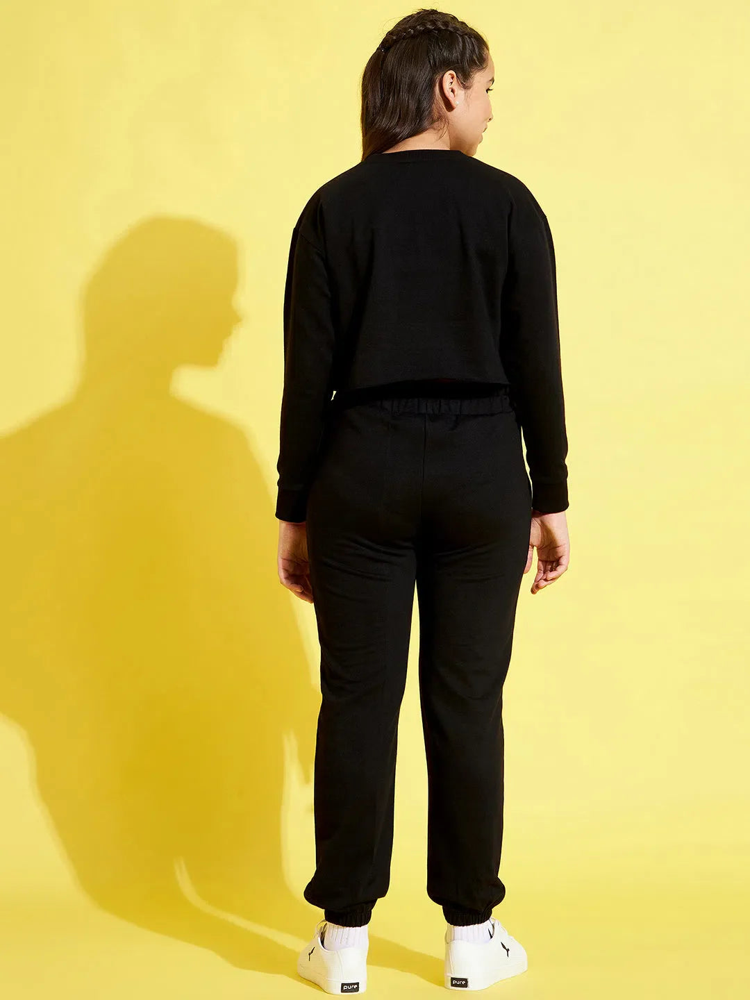 Black Terry Sweatshirt & Joggers Set | Cute Girls Clothing | Kids