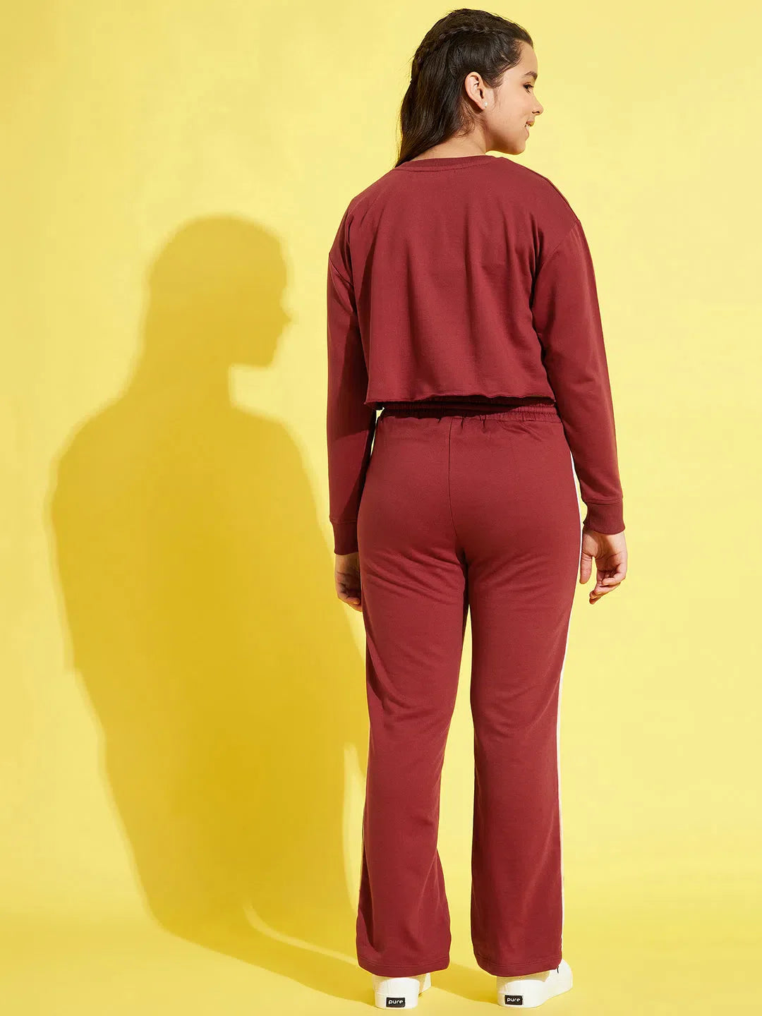 Rust Embroidered Sweatshirt & Track Pants Set | Girls Kids Clo...