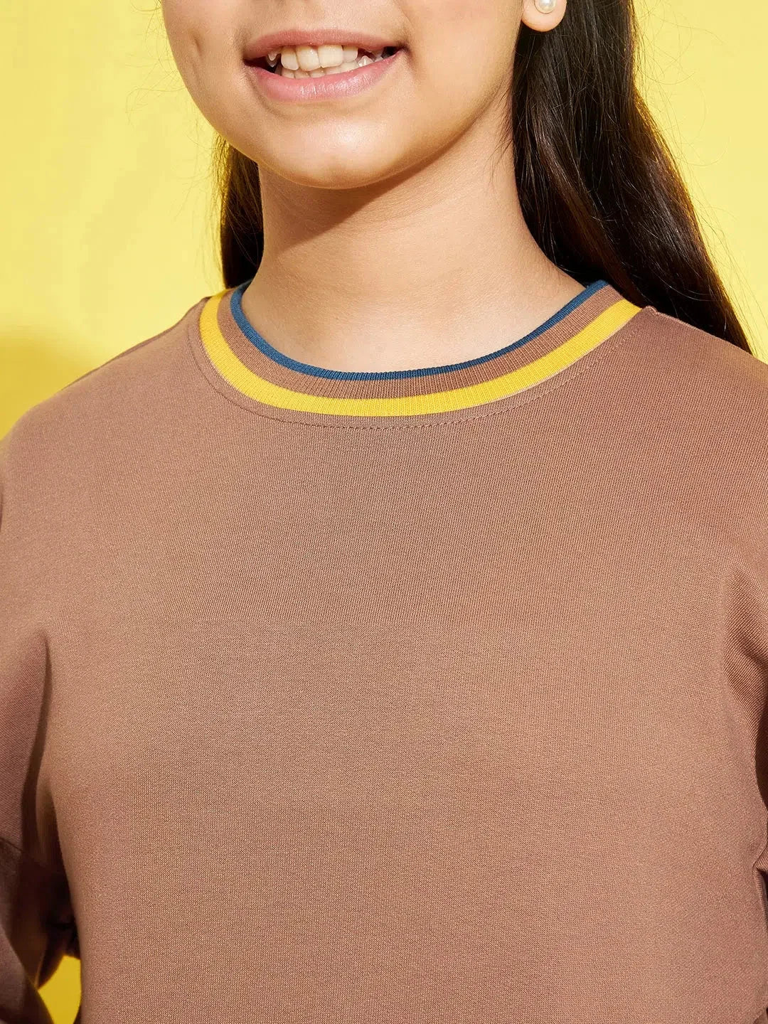 Girls Brown Sweatshirt & Joggers Set - Kids Clothing