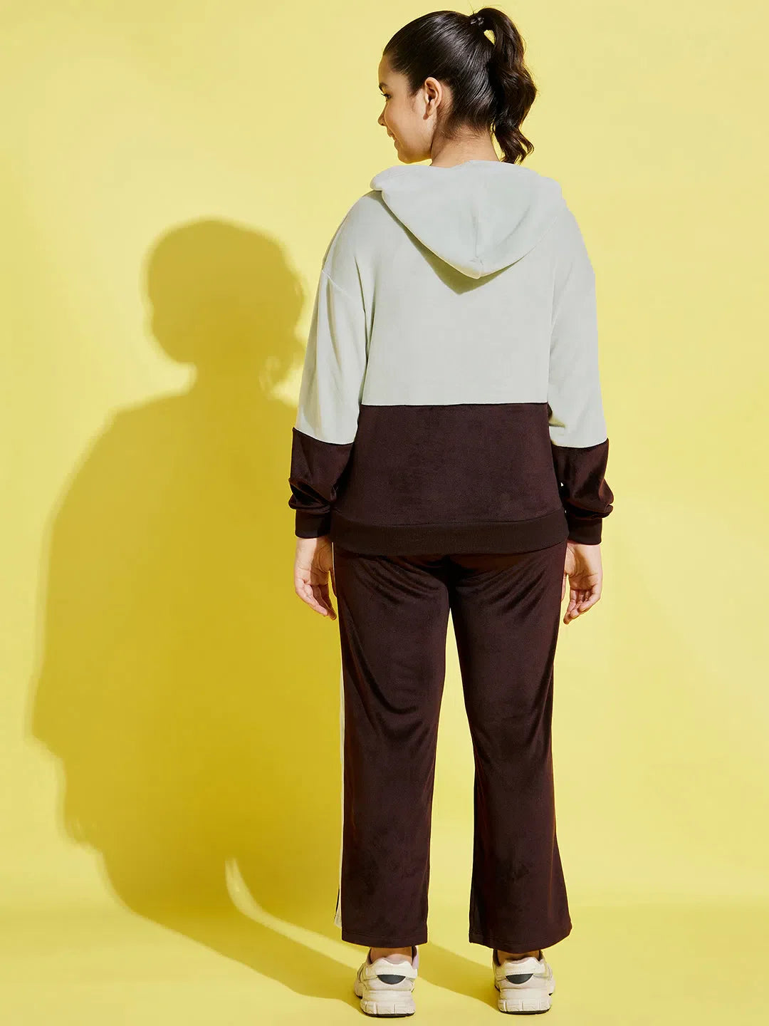 Velour Color Block Hoodie & Track Pants - Girls Kids Clothing