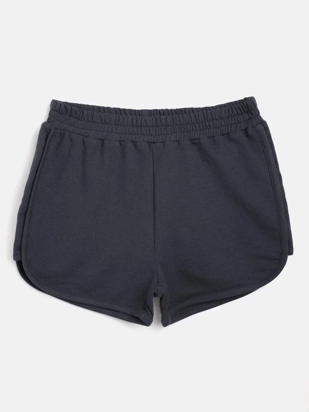 Girls Navy Terry Solid Shorts | Comfortable Kids Clothing