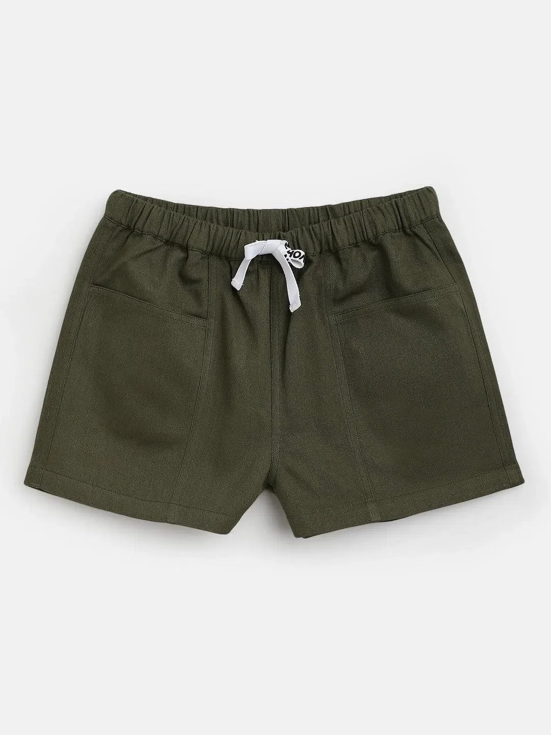 Girls Olive Twill Shorts | Kids Clothing with Drawstring Waist