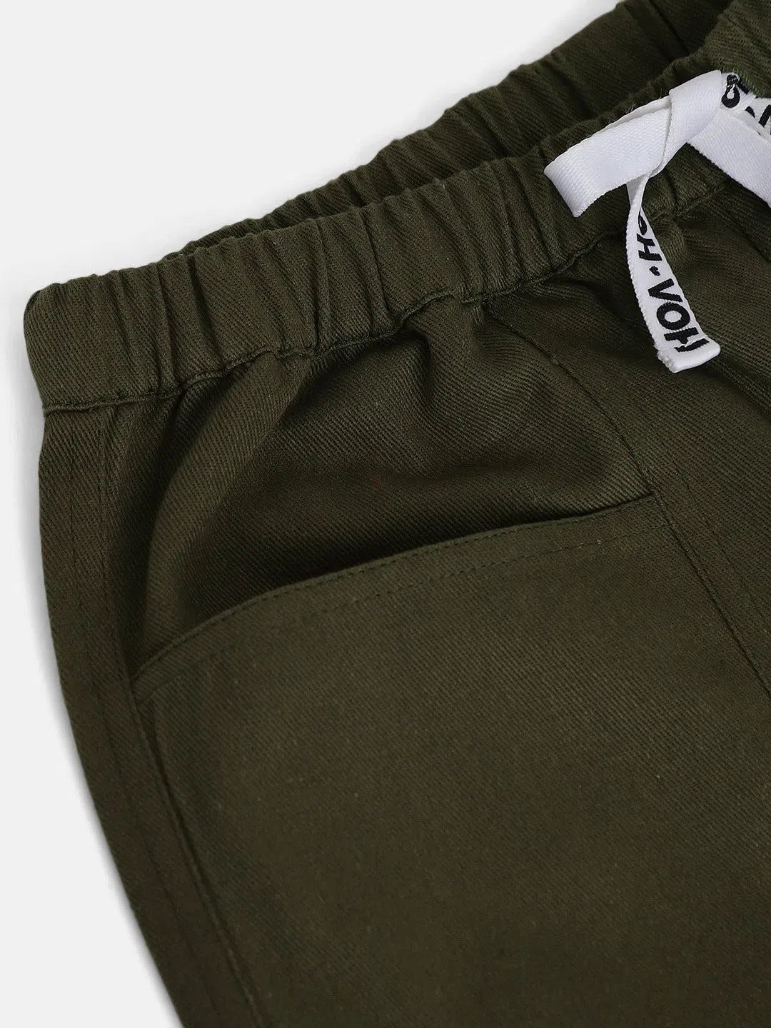 Girls Olive Twill Shorts | Kids Clothing with Drawstring Waist