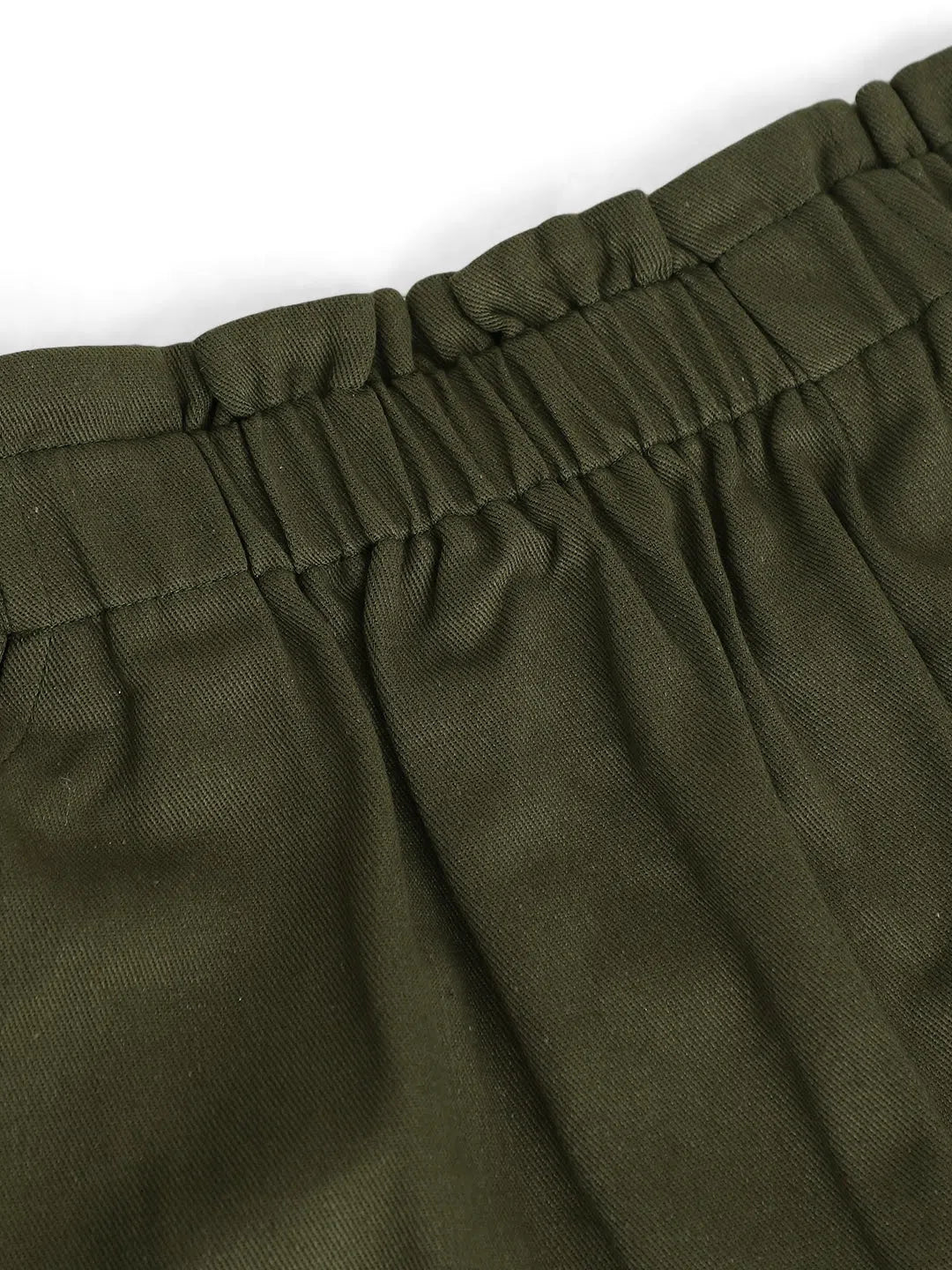 Girls Olive Mini Skirt | Twill Paperbag Waist & Kids Clothing