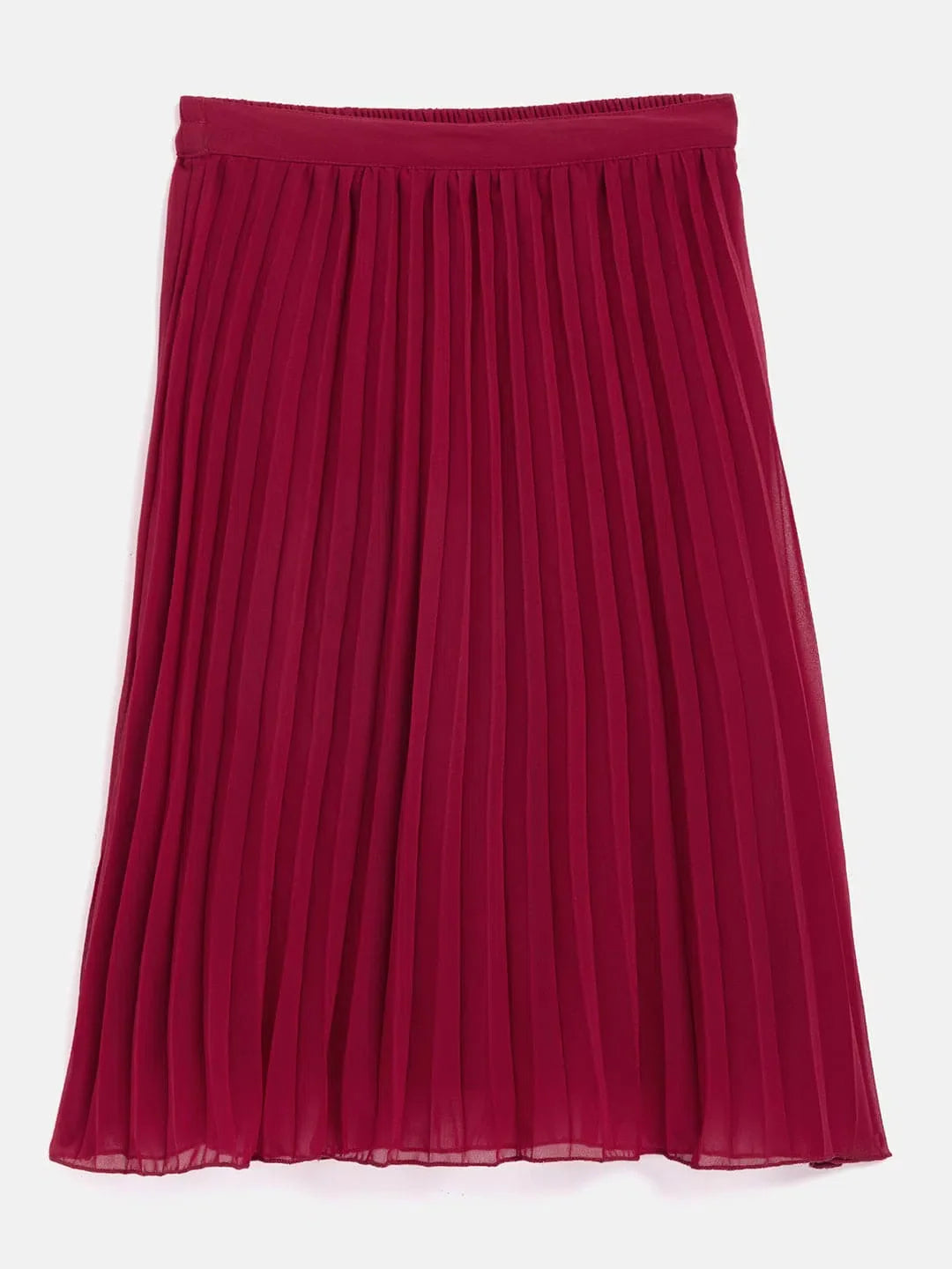 Girls Maroon Pleated Skirt | Kids Clothing