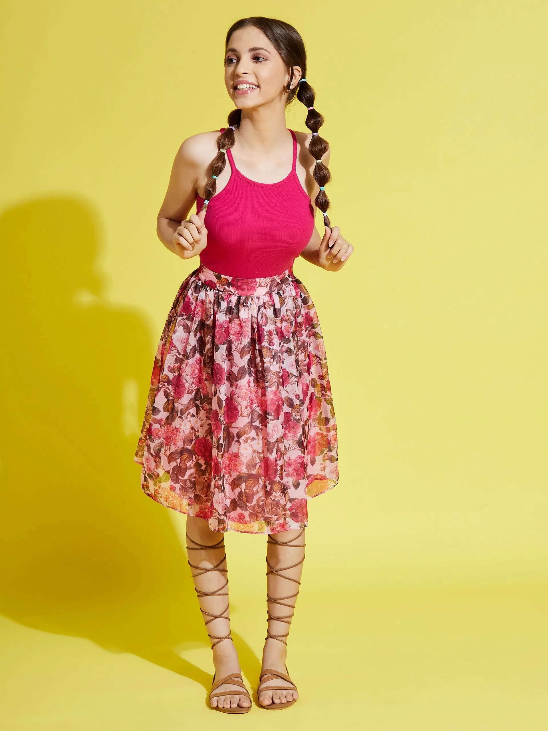 Girls Pink Floral Skirt - Kids Clothing & Flower Girl Dresses