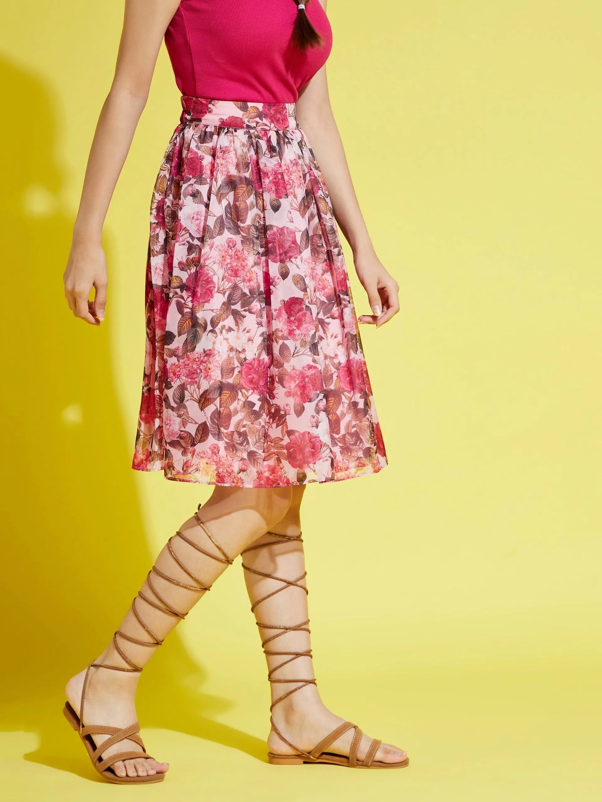 Girls Pink Floral Skirt - Kids Clothing & Flower Girl Dresses