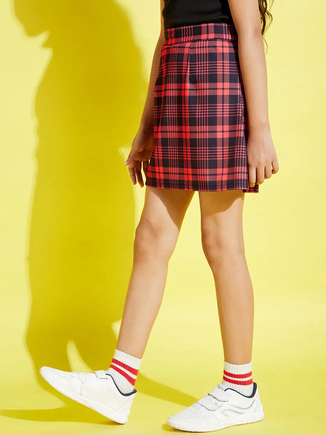 Girls Red & Black Check A-Line Skirt | Kids Clothing