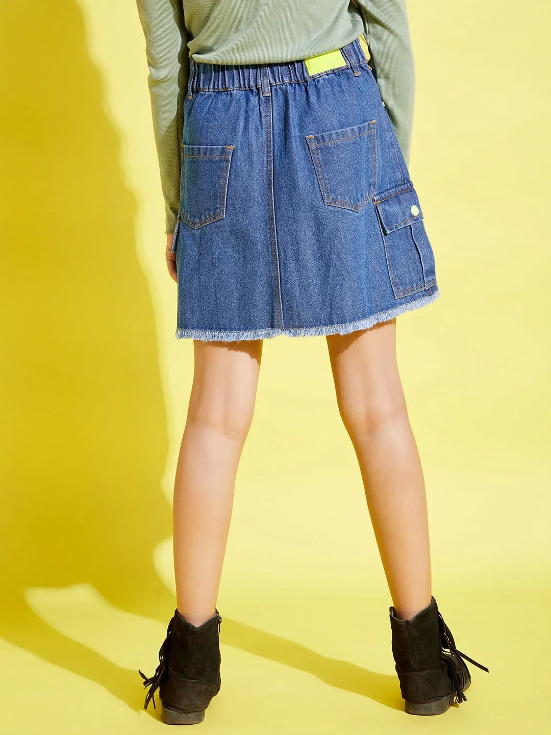 Girls Ice Blue Denim Mini Skirt | Kids Clothing Boutique