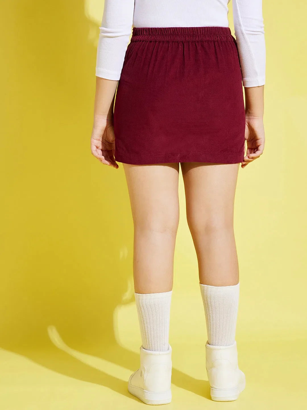 Girls Burgundy Corduroy Mini Skirt - Kids Clothing Boutique