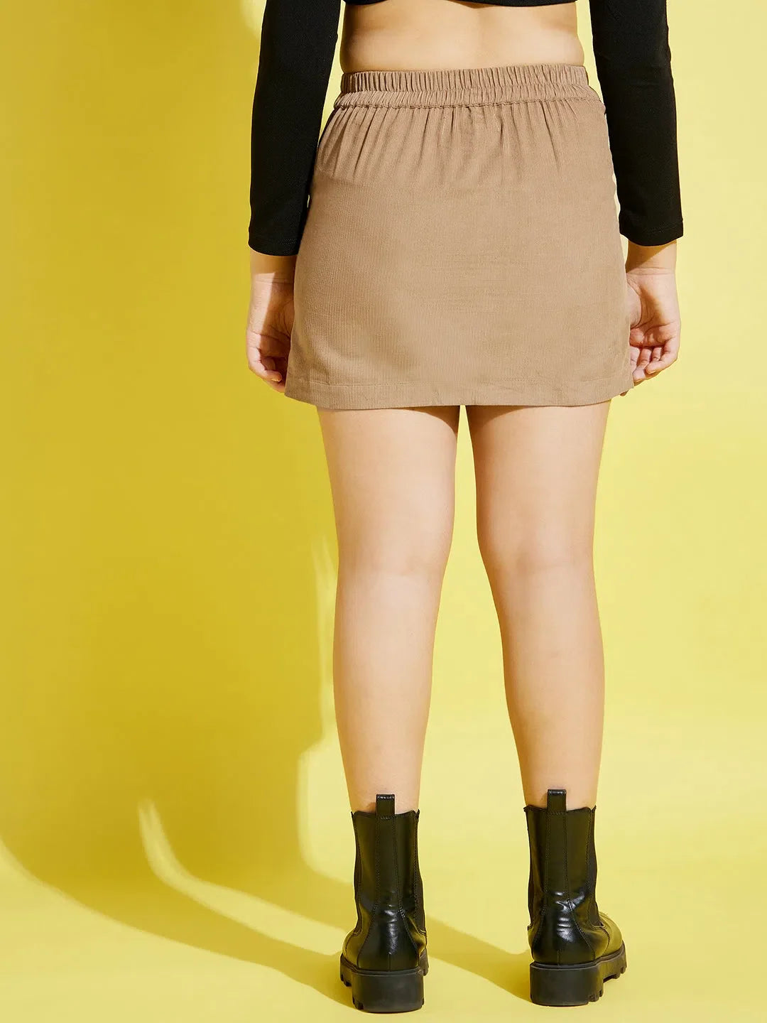 Beige Corduroy Mini Skirt for Girls | Kids Clothing Online