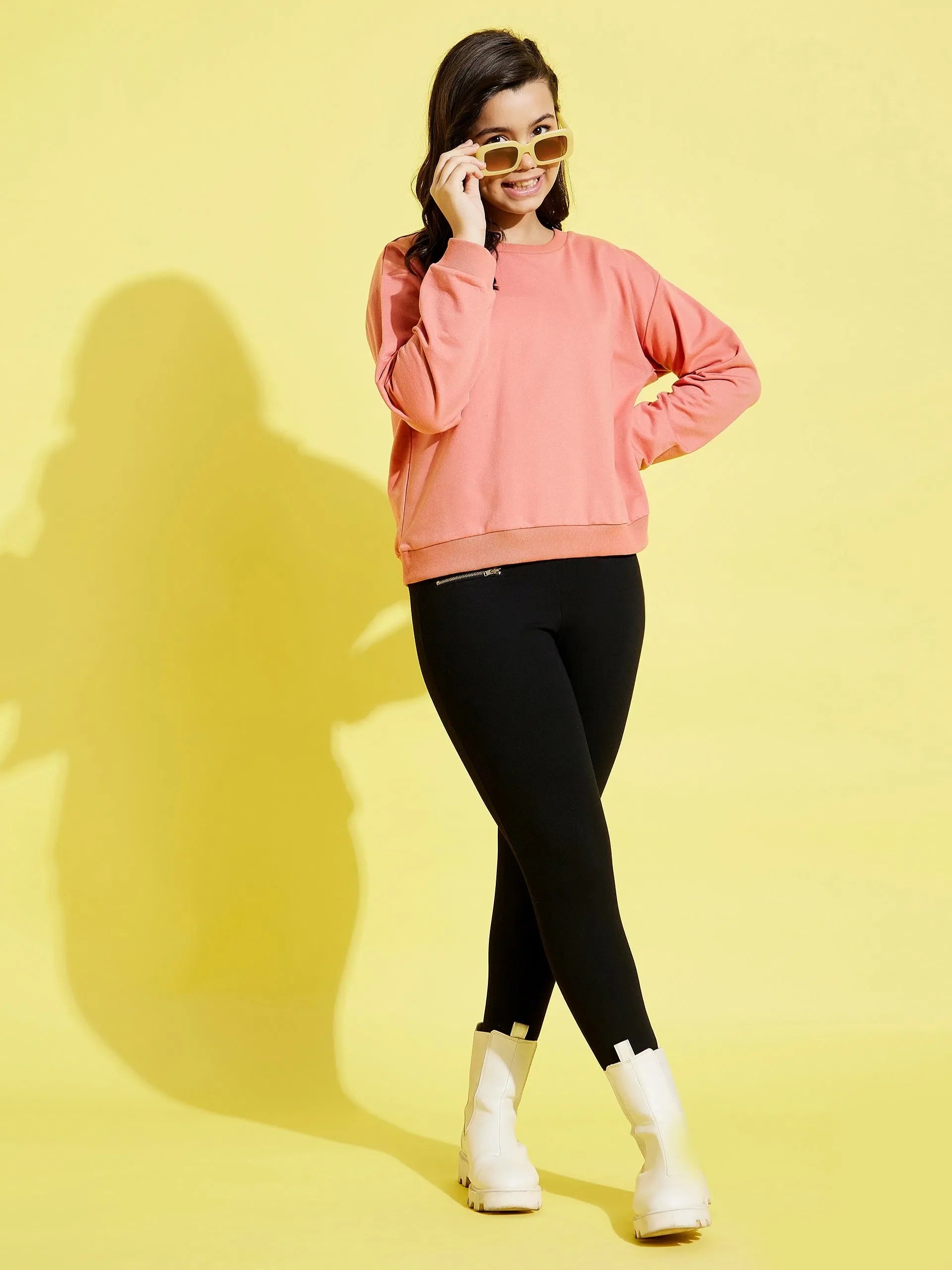 Girls Peach Terry Sweatshirt | Kids Dresses & Clothing