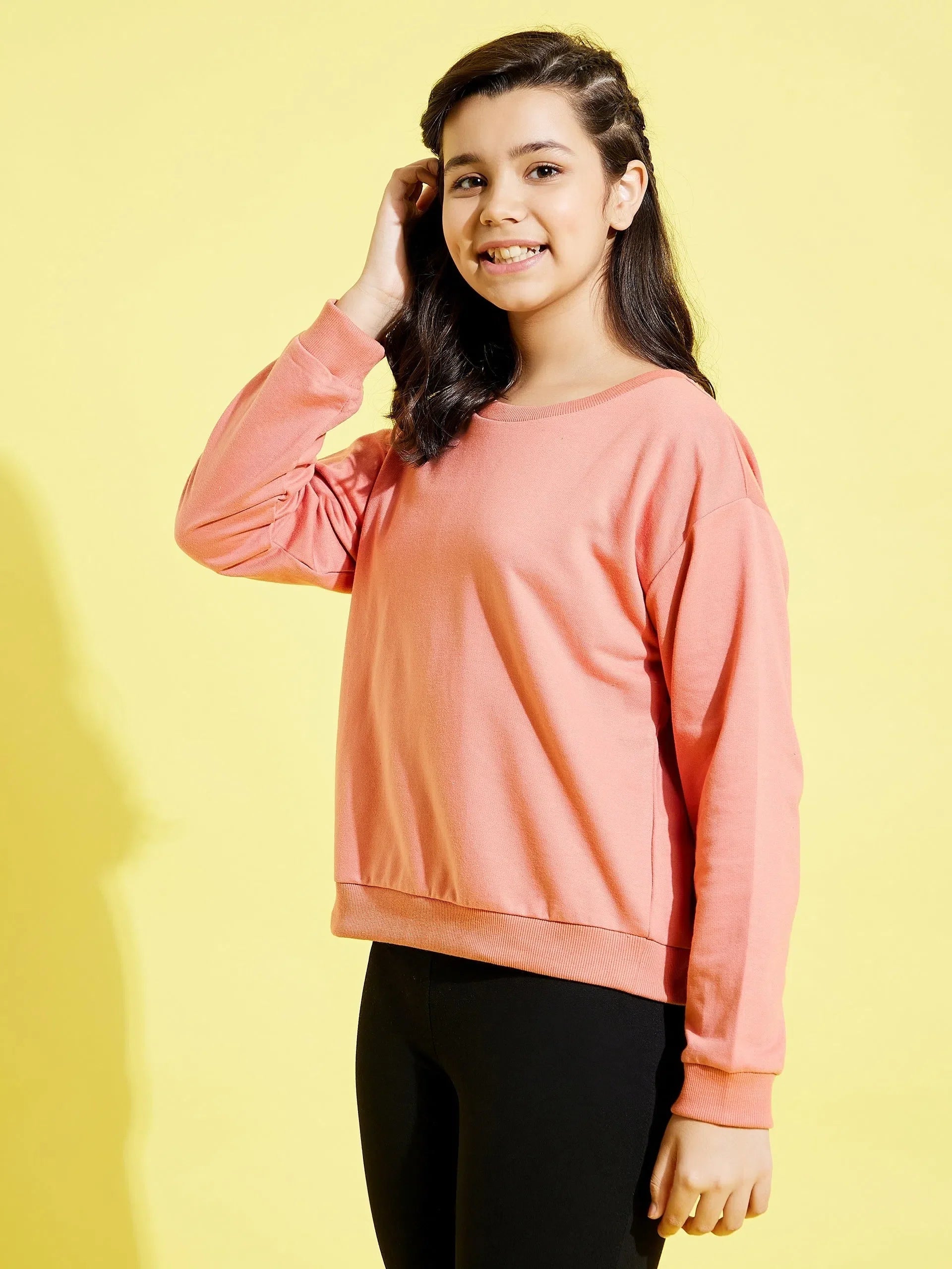 Girls Peach Terry Sweatshirt | Kids Dresses & Clothing