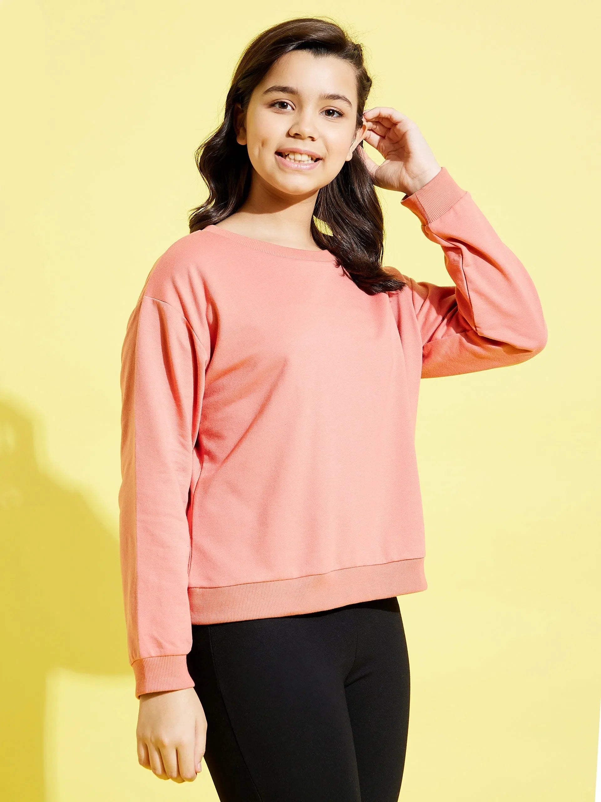 Girls Peach Terry Sweatshirt | Kids Dresses & Clothing
