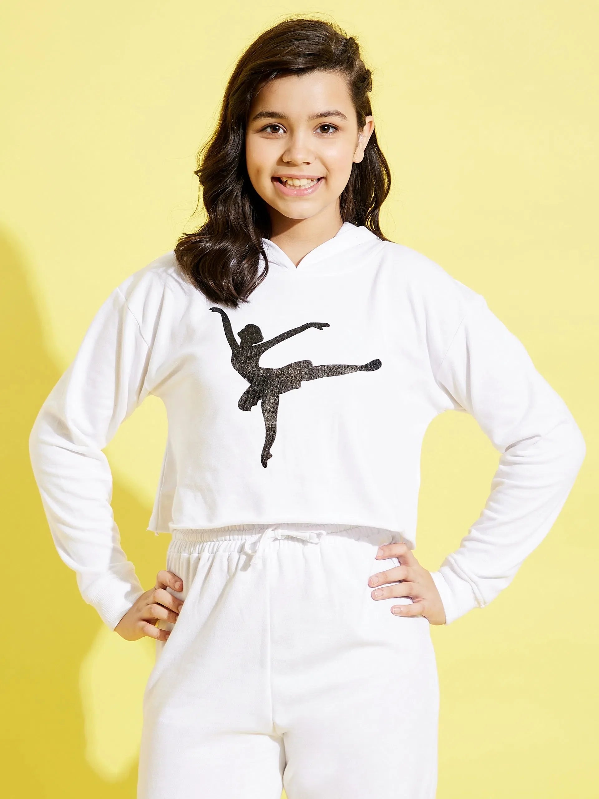 White Ballerina Crop Hoodie - Girls Dresses & Kids Clothing