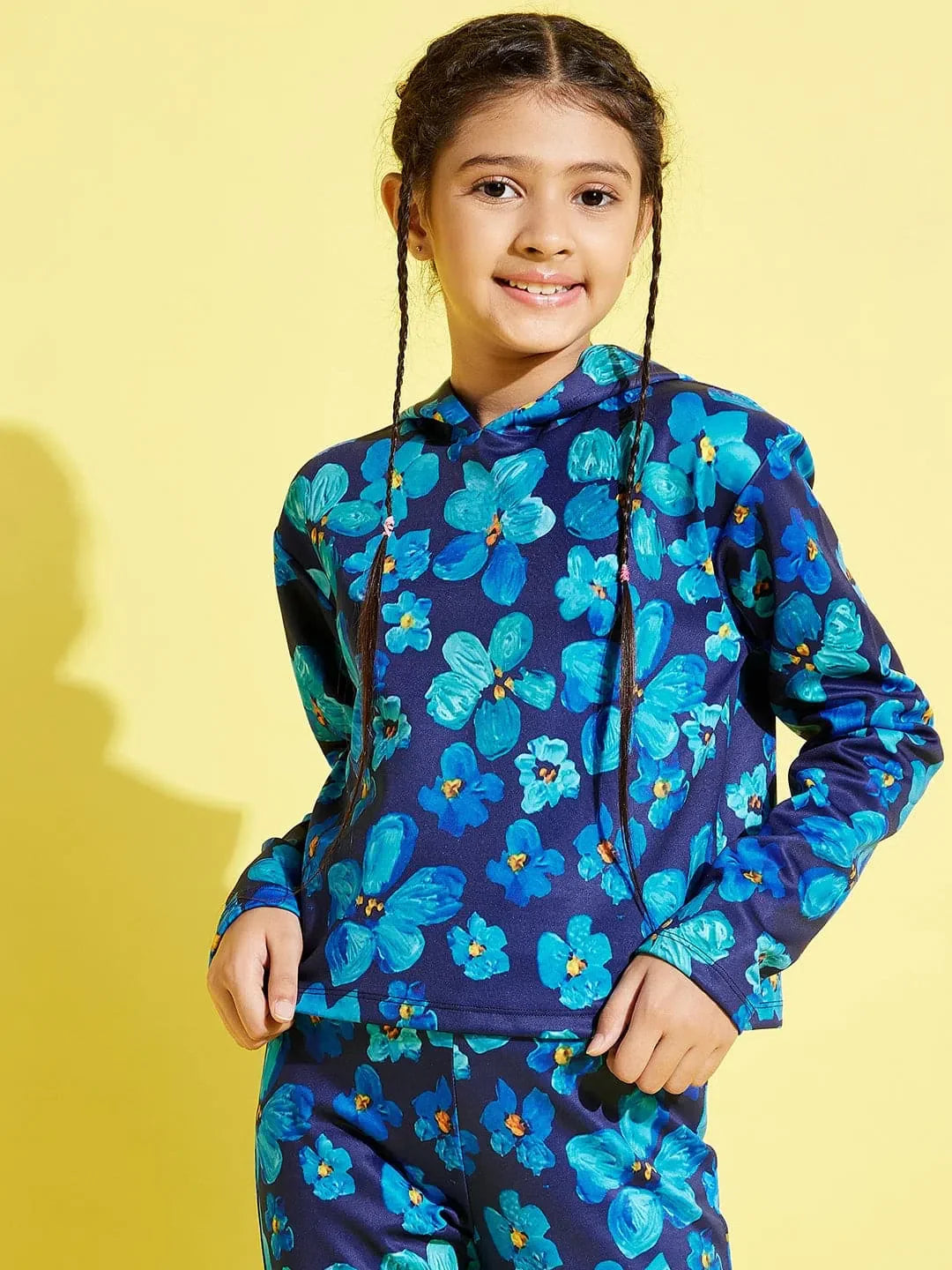 Girls Navy Floral Hoodie | Cute Kids Clothing & Girls Joggers