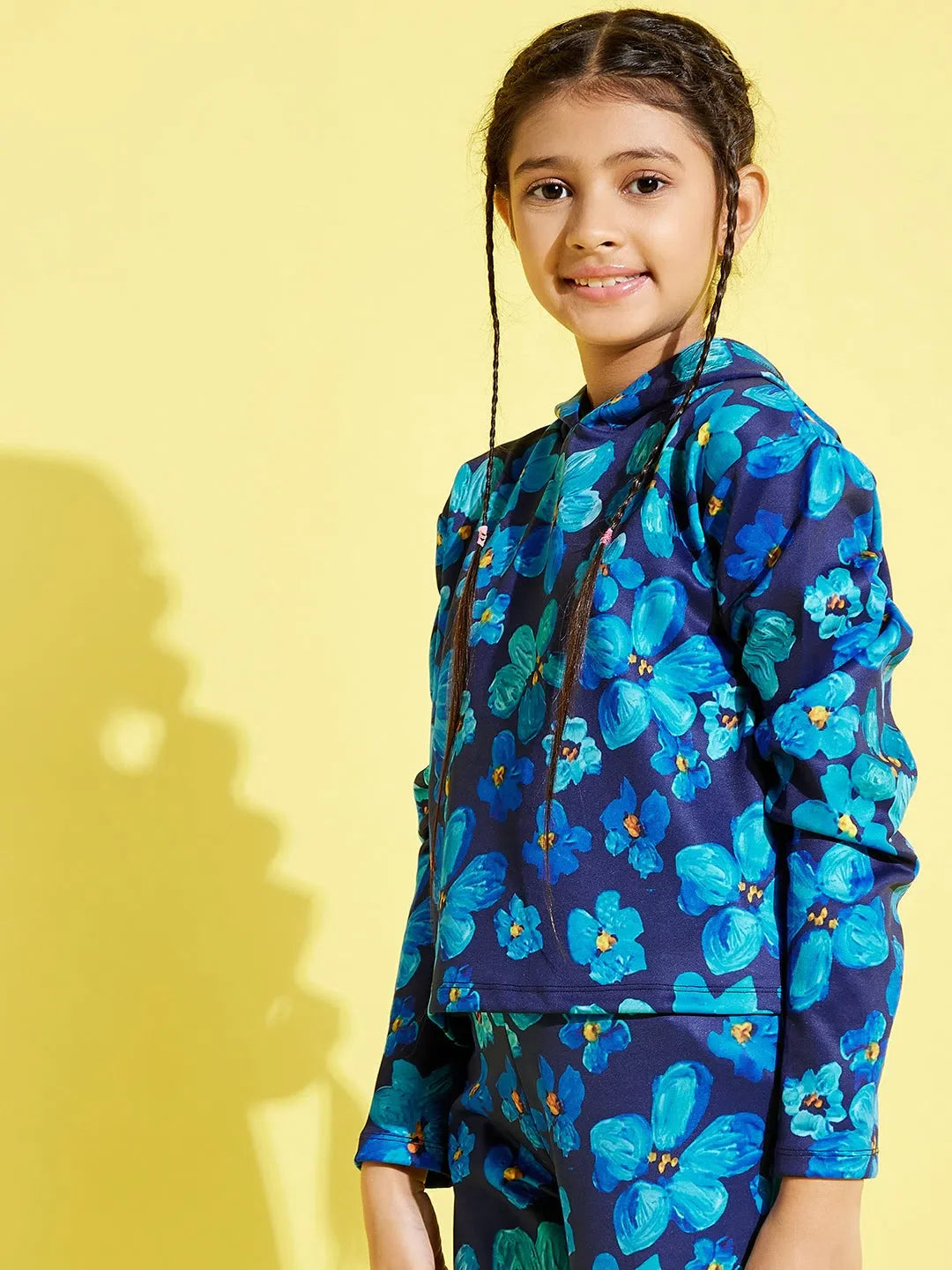 Girls Navy Floral Hoodie | Cute Kids Clothing & Girls Joggers