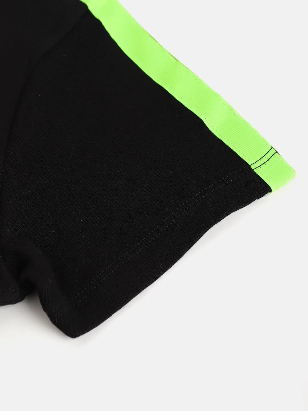 Girls Black Rib Top with Shoulder Tape | Kids Clothing