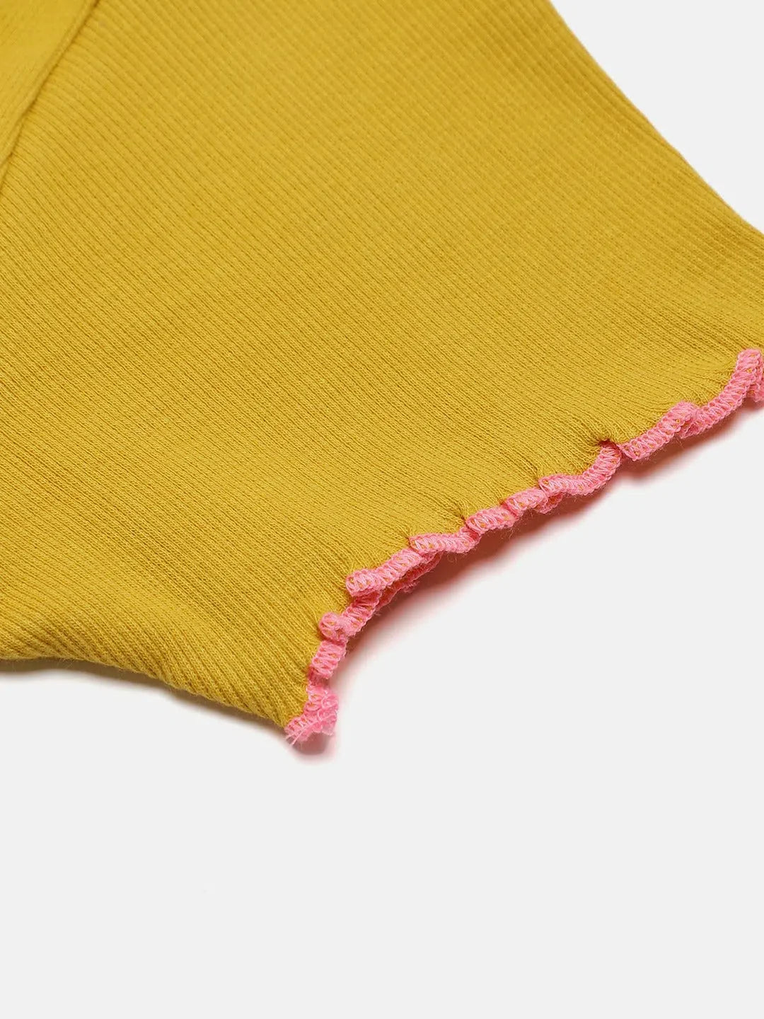 Girls Mustard Rib Crop Top - Kids Clothing & Girls Dresses