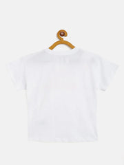 Girls White Doing-Nothing T-Shirt