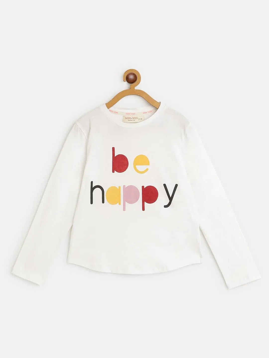 Girls White 'BE HAPPY' T-Shirt | Kids Clothing Online