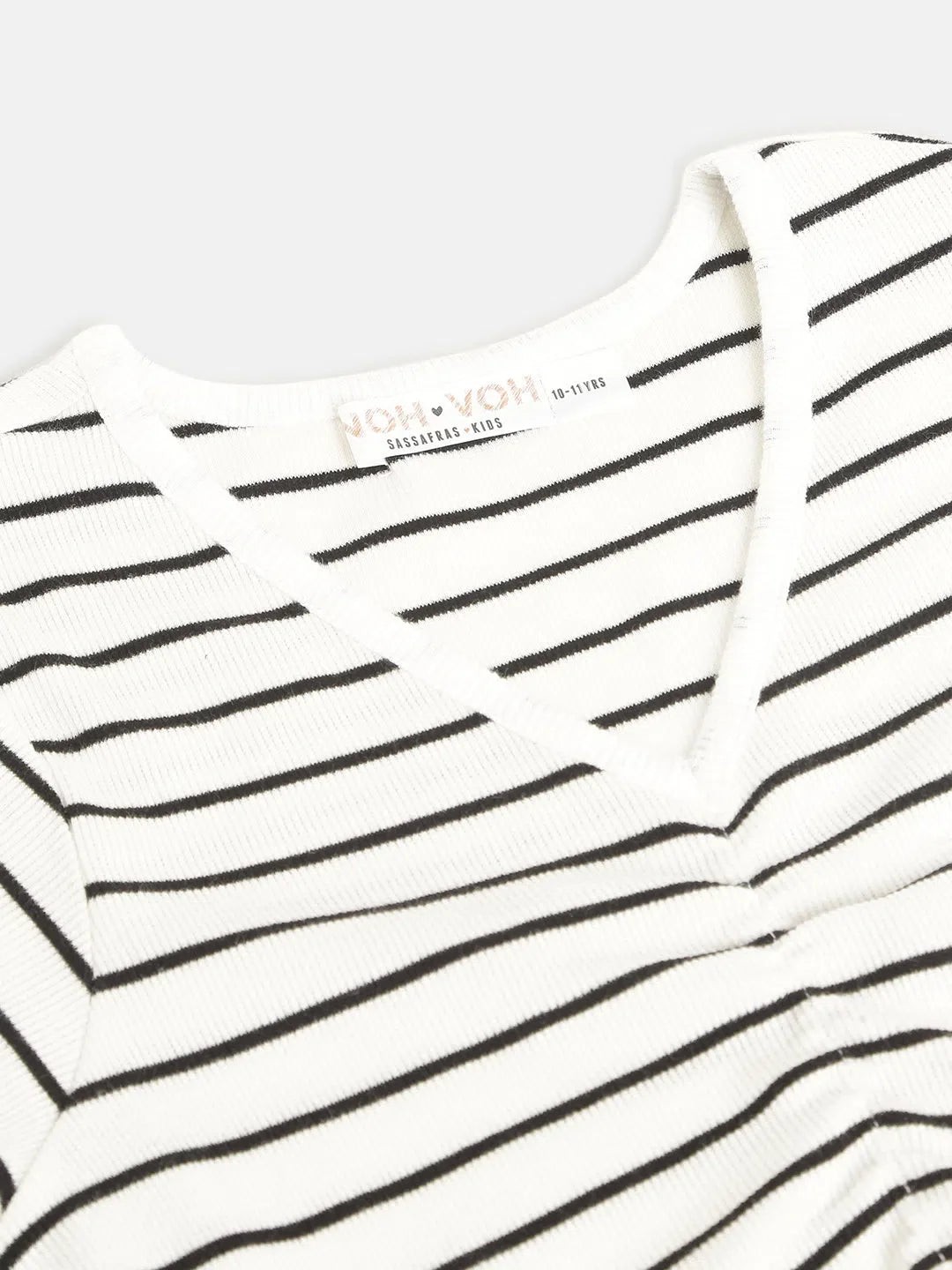 Girls Pinstripe Rouched Crop Top | Kids Clothing & Fashion