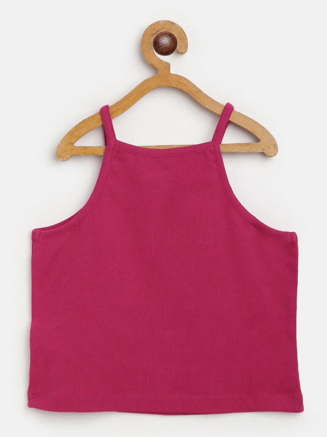 Fuchsia Ribbed Crop Top for Girls | Kids Clothing