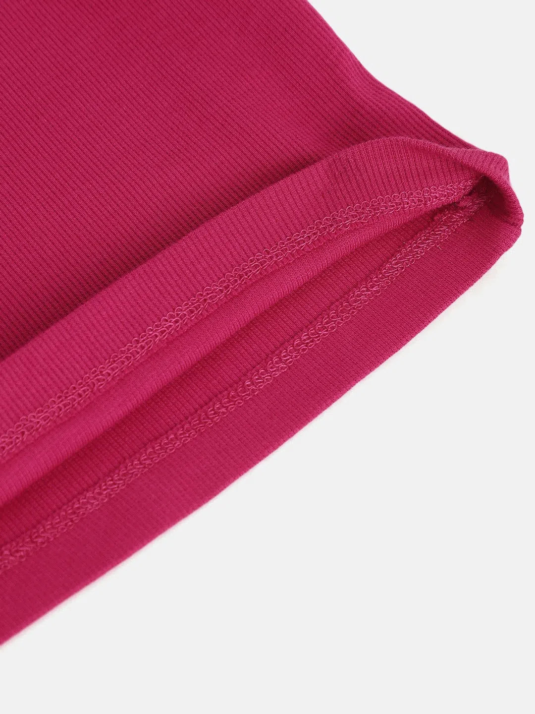 Fuchsia Ribbed Crop Top for Girls | Kids Clothing