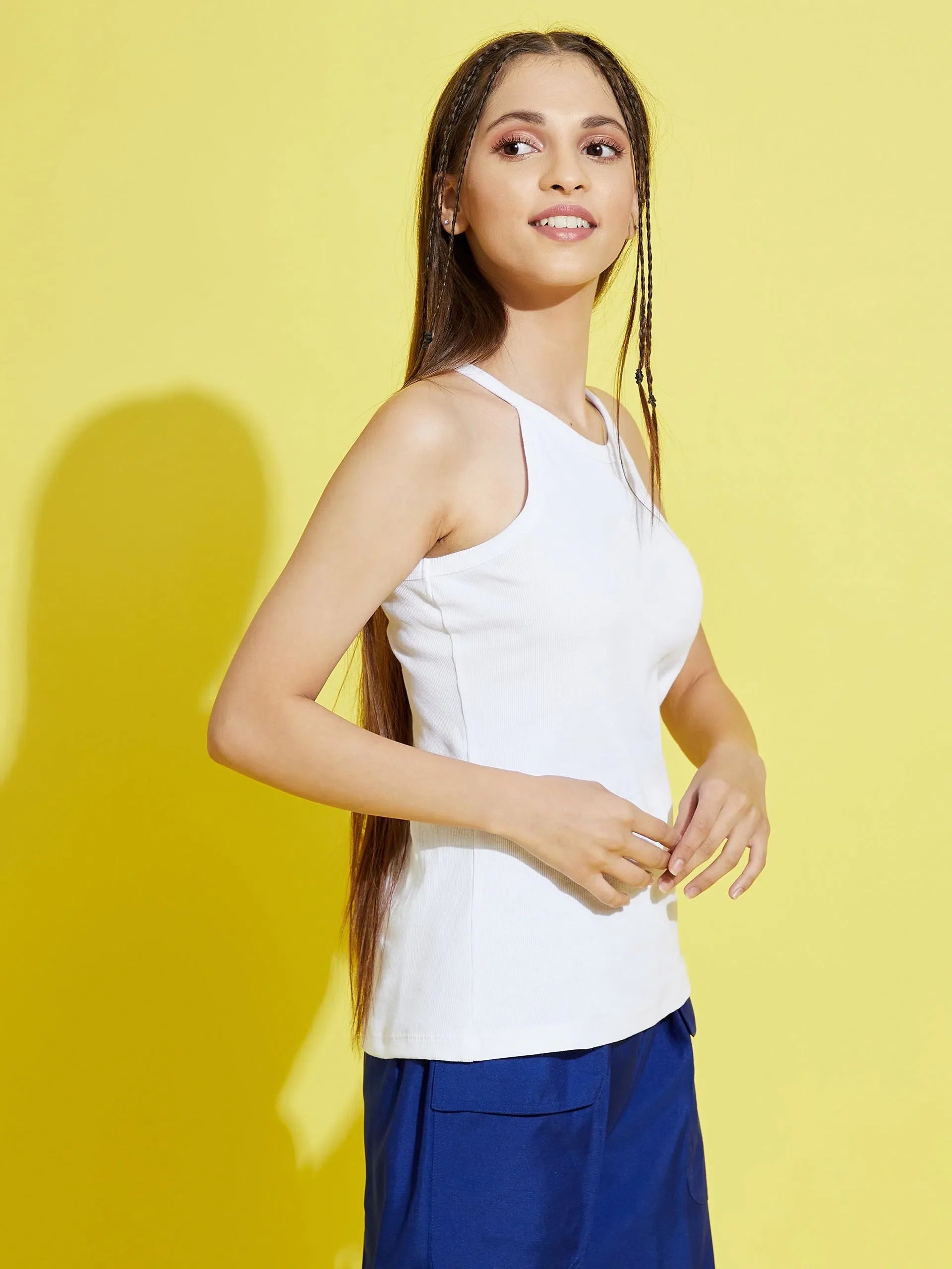 Girls White Rib Halter Top | Stylish Kids Clothing & Dresses