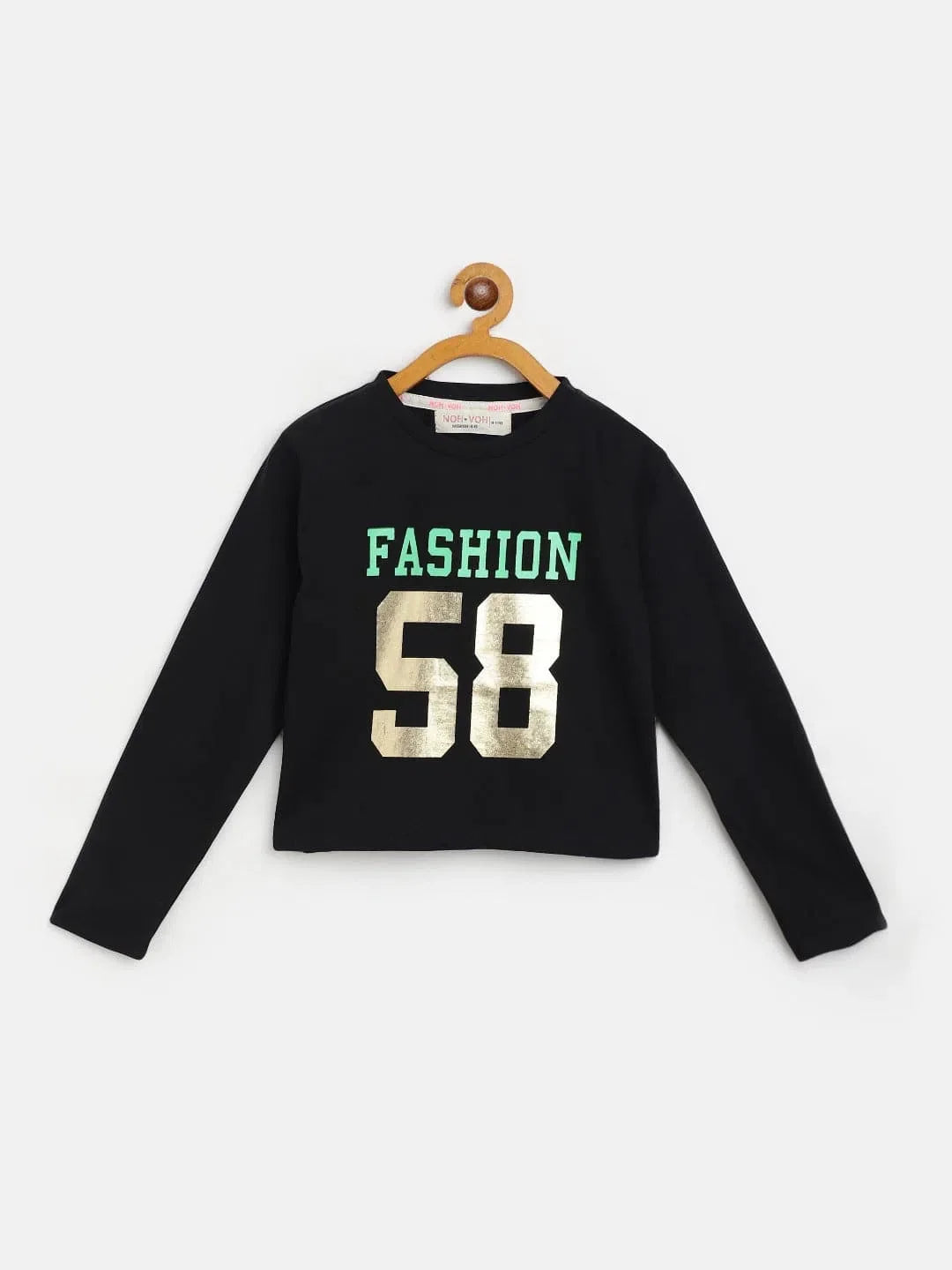 Girls Black Crop T-Shirt - Fashion 58 Kids Clothing